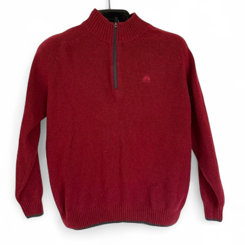 Nike ACG Vintage Wool Blend 1/4 Zip Sweater Burgundy Men’s Medium